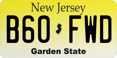 NJ license plate B60FWD