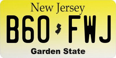 NJ license plate B60FWJ