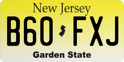 NJ license plate B60FXJ