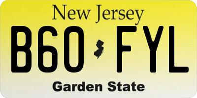 NJ license plate B60FYL