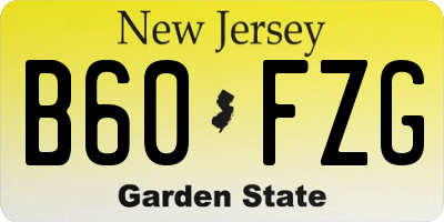 NJ license plate B60FZG