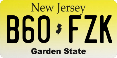 NJ license plate B60FZK
