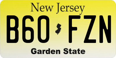 NJ license plate B60FZN
