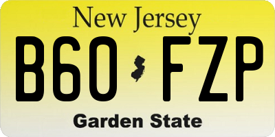 NJ license plate B60FZP