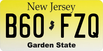 NJ license plate B60FZQ