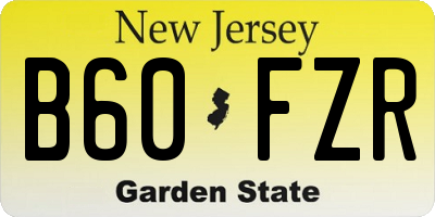 NJ license plate B60FZR