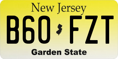 NJ license plate B60FZT