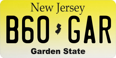 NJ license plate B60GAR
