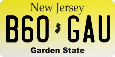 NJ license plate B60GAU