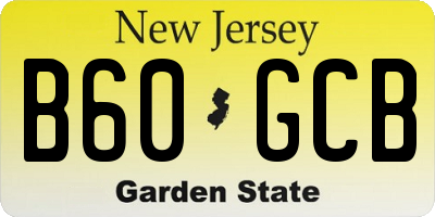 NJ license plate B60GCB