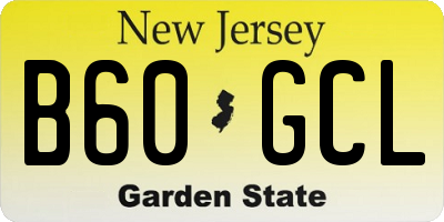 NJ license plate B60GCL