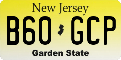 NJ license plate B60GCP