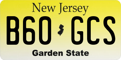 NJ license plate B60GCS