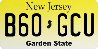 NJ license plate B60GCU