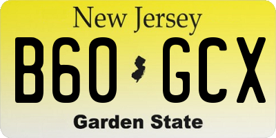 NJ license plate B60GCX