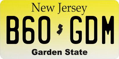 NJ license plate B60GDM
