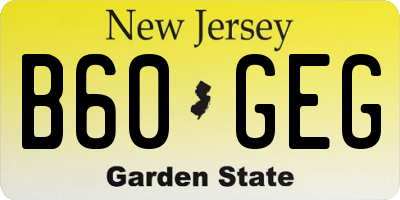 NJ license plate B60GEG