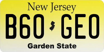 NJ license plate B60GEO