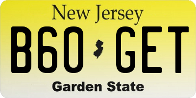 NJ license plate B60GET