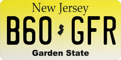 NJ license plate B60GFR
