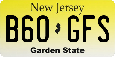 NJ license plate B60GFS