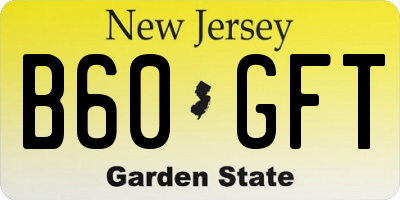 NJ license plate B60GFT