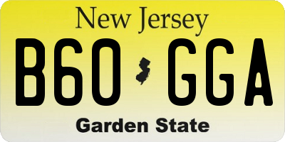 NJ license plate B60GGA