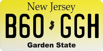 NJ license plate B60GGH