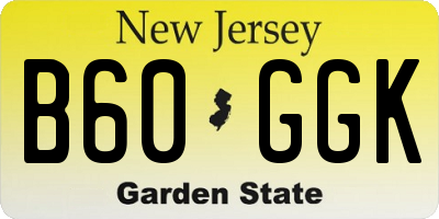 NJ license plate B60GGK