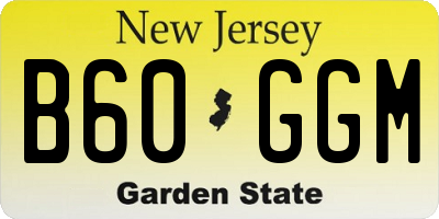 NJ license plate B60GGM