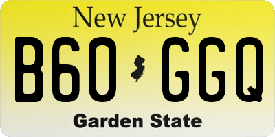 NJ license plate B60GGQ