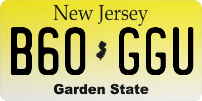 NJ license plate B60GGU