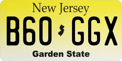 NJ license plate B60GGX