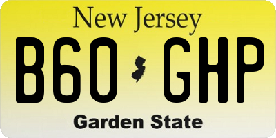 NJ license plate B60GHP