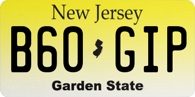 NJ license plate B60GIP