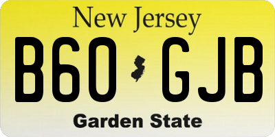 NJ license plate B60GJB