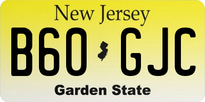 NJ license plate B60GJC