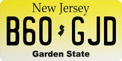 NJ license plate B60GJD