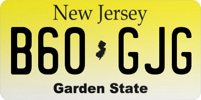 NJ license plate B60GJG
