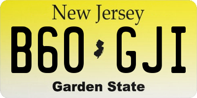 NJ license plate B60GJI