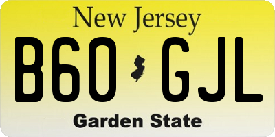 NJ license plate B60GJL