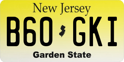 NJ license plate B60GKI