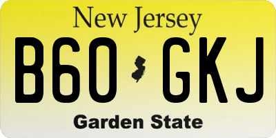 NJ license plate B60GKJ