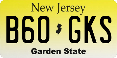 NJ license plate B60GKS