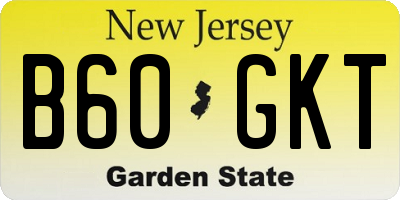 NJ license plate B60GKT