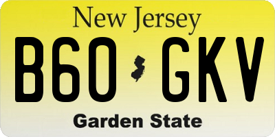 NJ license plate B60GKV