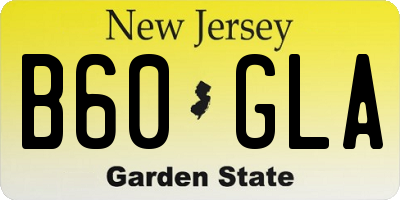 NJ license plate B60GLA