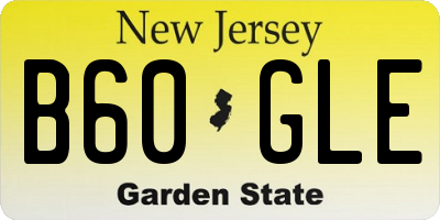 NJ license plate B60GLE
