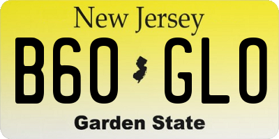 NJ license plate B60GLO