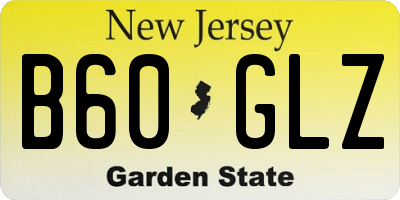 NJ license plate B60GLZ